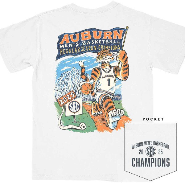 white AU '25 SEC Reg. Szn Champ tee